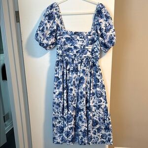 Abercrombie & Fitch Blue and White Floral Midi Dress